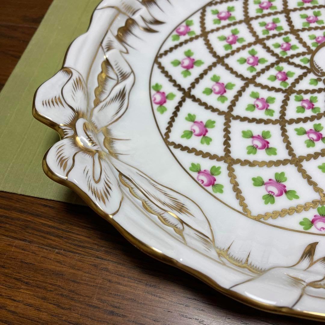 ヘレンド セーブル風金彩小花 パーティトレイ オーバルディッシュ