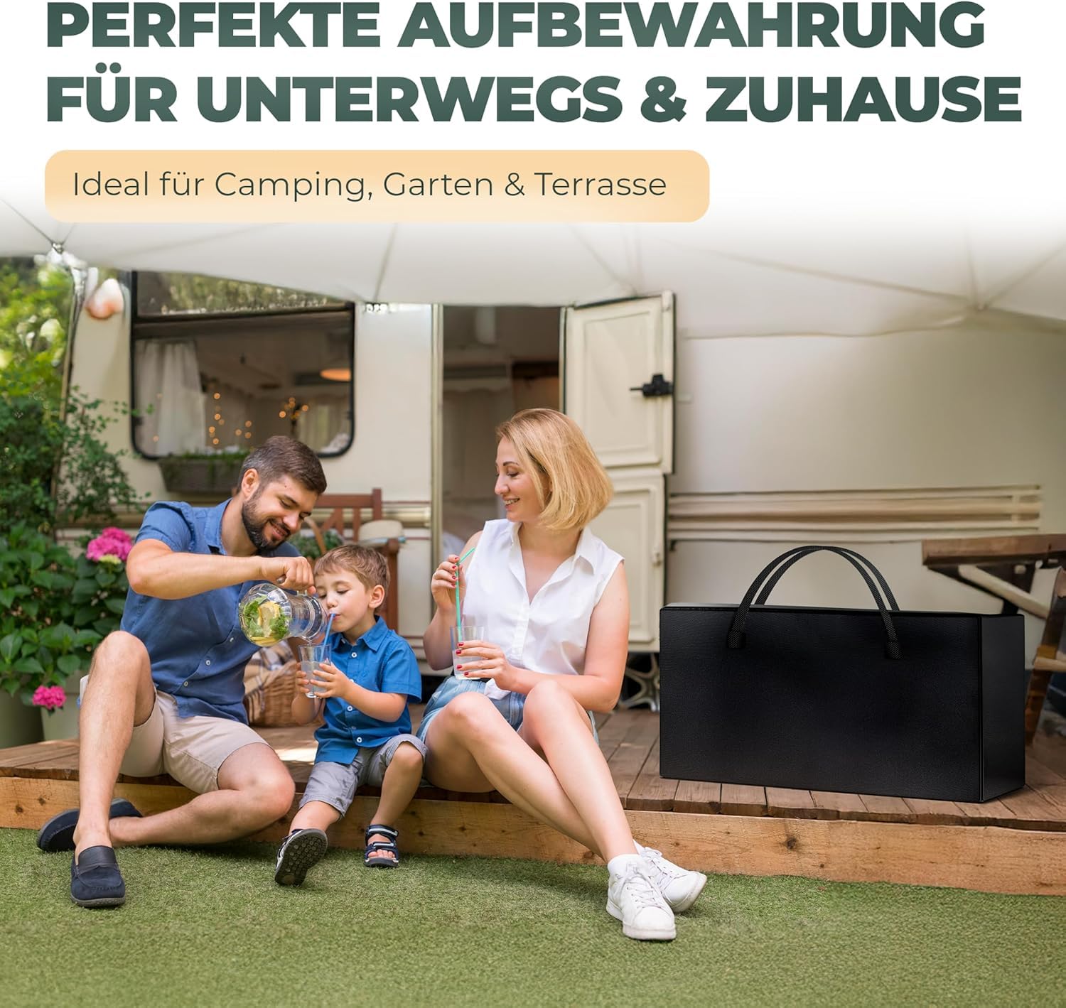 Palettenkissen Aufbewahrung 120 x 30 x 80 cm Aufbewahrungstasche XXL Oxford Polyester 600D Schwarz Wasserabweisend - Gartenpolster Tasche Groß Europaletten Schutzhülle