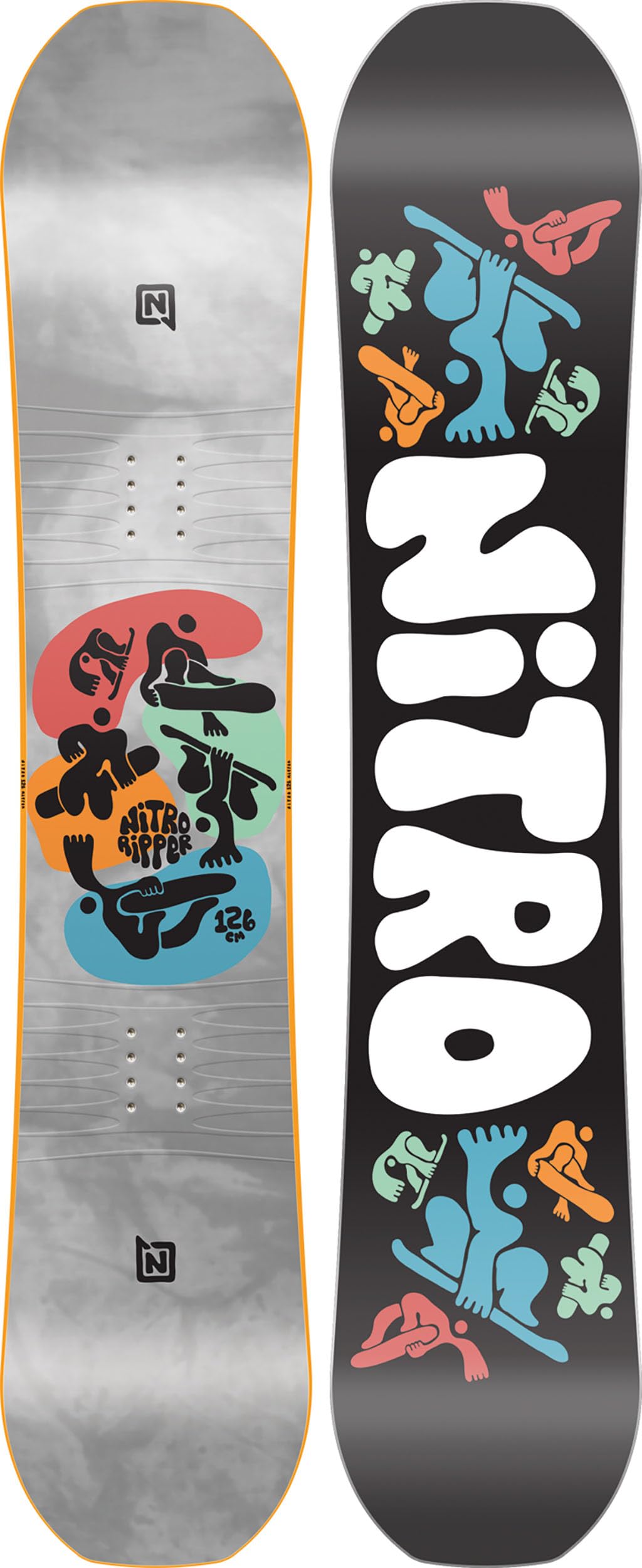 Nitro Snowboards Jungen Ripper Kids BRD ´24, Allmountainboard, Twin, Flat-Out Rocker, Softride