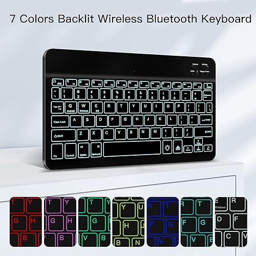 Miniatura 4 de JUQITECH Funda con teclado retroiluminado para Samsung Galaxy Tab S6 Lite de 10.4 pulgadas 20222020, Galaxy Tab S6 Lite SM-P610P613P615P619 Funda