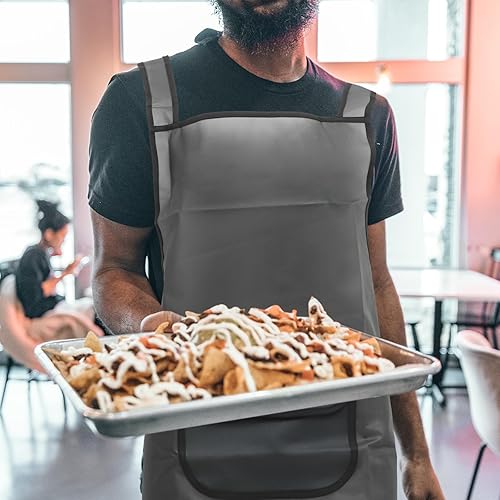 Miniatura 9 de HEMOTON Delantal transparente a prueba de agua Delantal de chef Delantal de plástico transparente Delantal a prueba de aceite Delantales de cocina