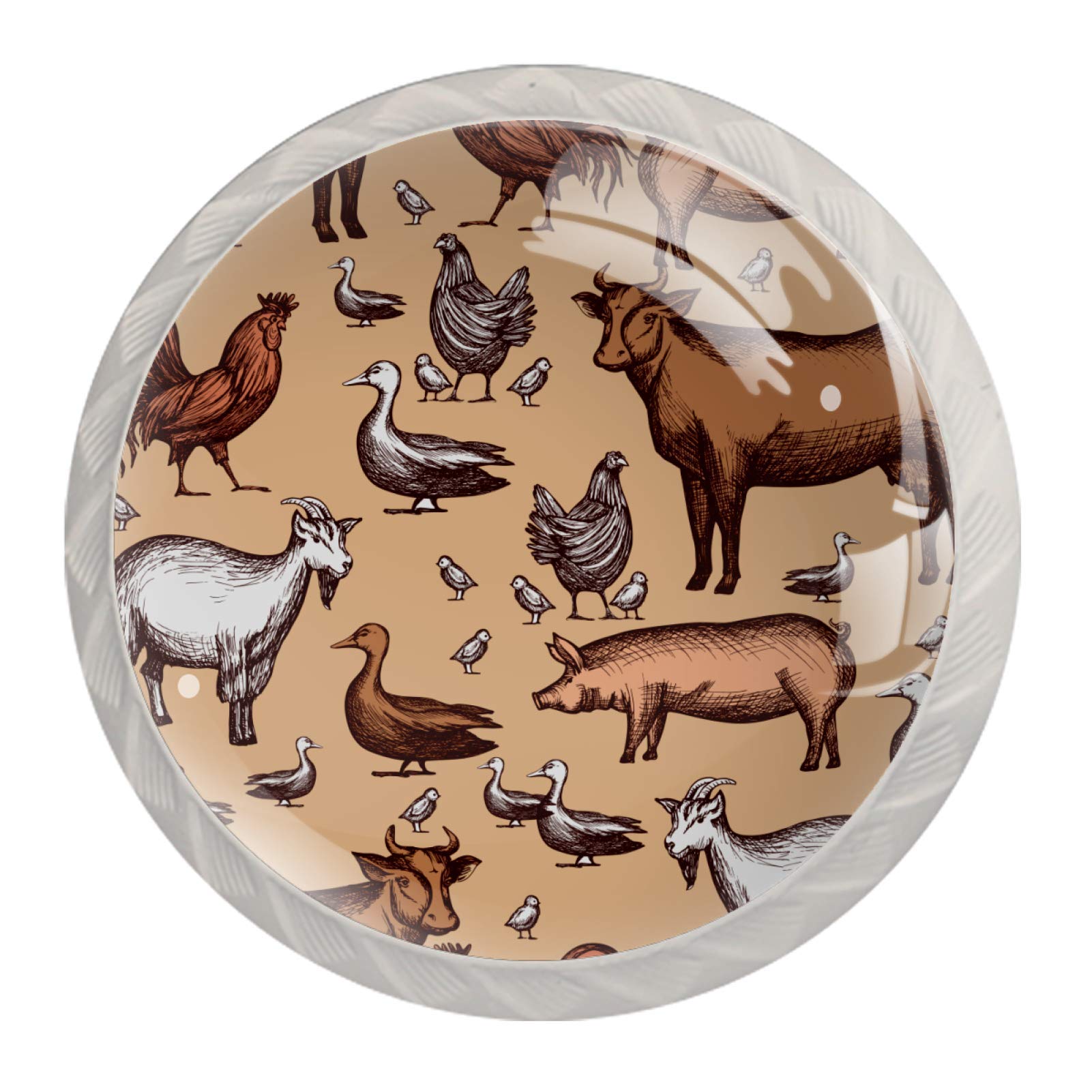 Lot De 4 Boutons De Meubles En Forme De Vache Pour La Maison