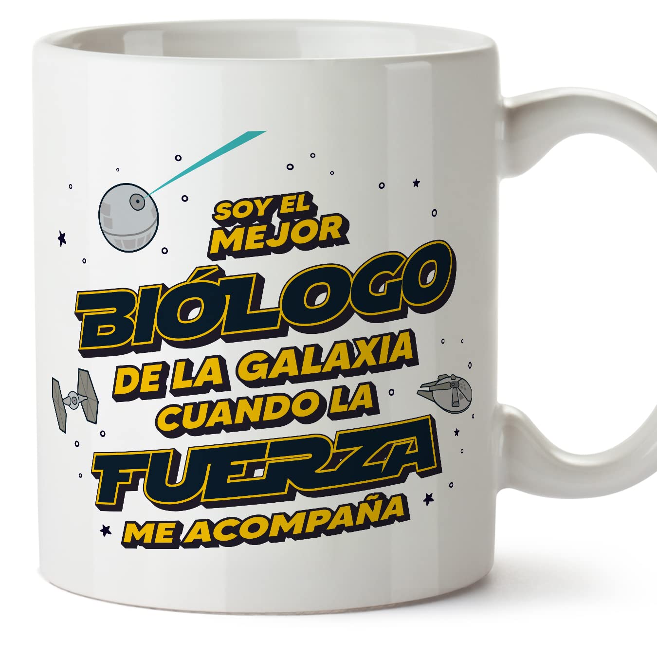 MUGFFINS Tazas para JEFE hombre - En Español - Mejor de la Galaxia Cuando Fuerza me Acompaña - 11 oz / 330 ml - Regalo original y divertido — view 147