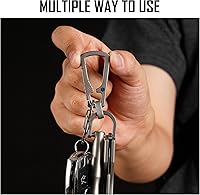 Vista 7 de KeyUnity KP05SW Bolt Action Pen con clip y KM17SW Titanio EDC Mosquetón Llavero Clip con Anillo D