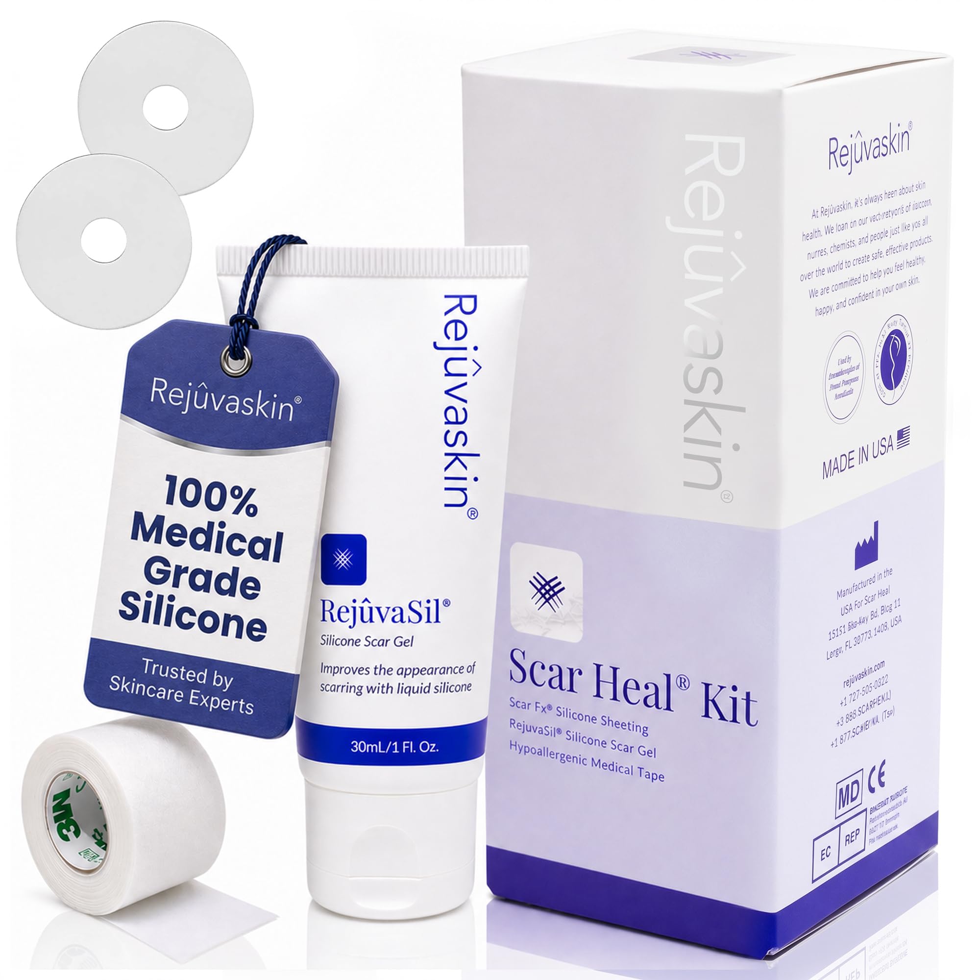 Amazon.com : Rejuvaskin Scar Heal Kit with Breast Circle, Soften