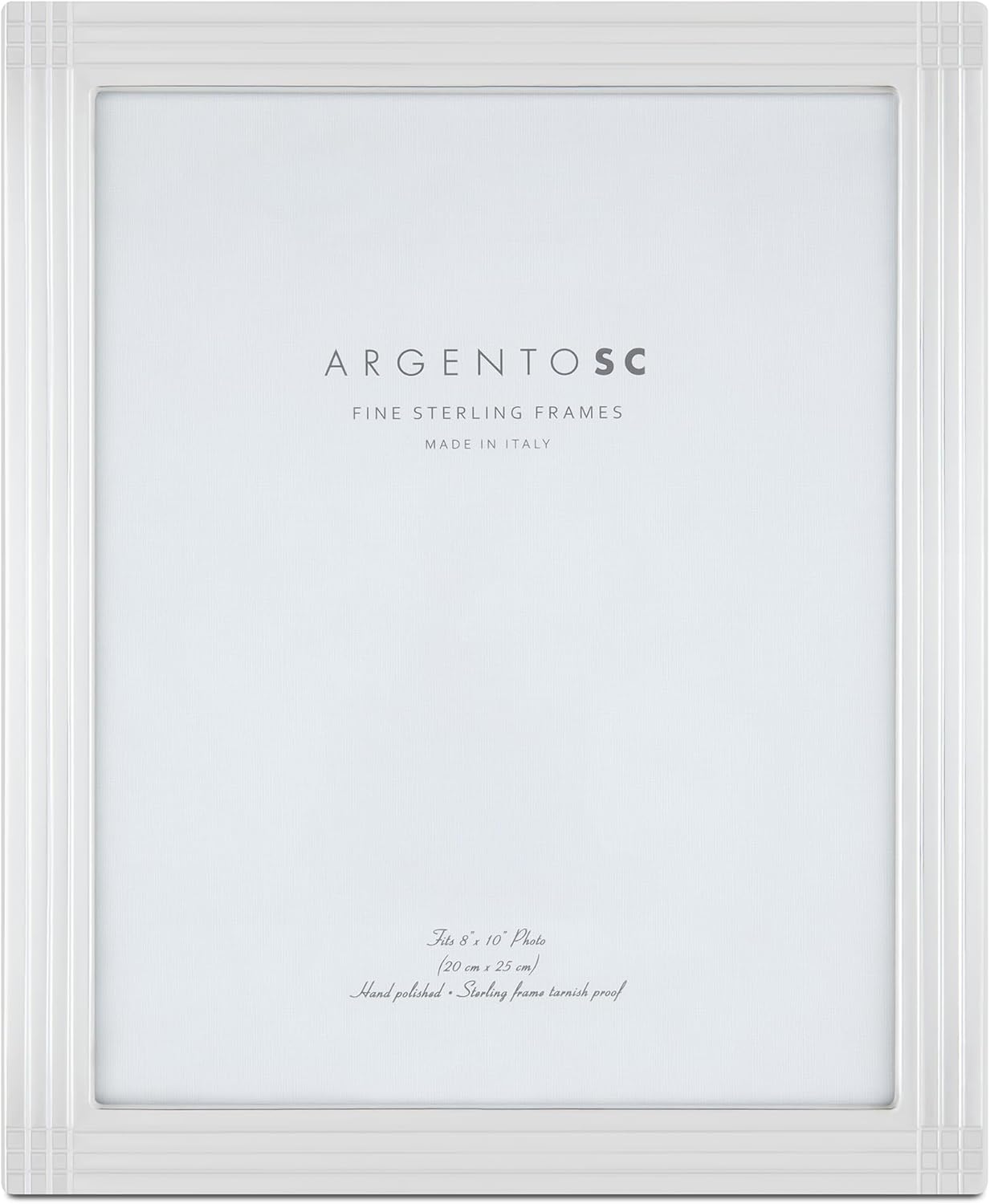 Axis Sterling Silver Picture Frames - Handmade in Italy, Tarnish-free, Picture Frame with Dual Easel for Portrait & Landscape Display, Exceptional Gift for Any Occasion (Silver, 4" x 6")