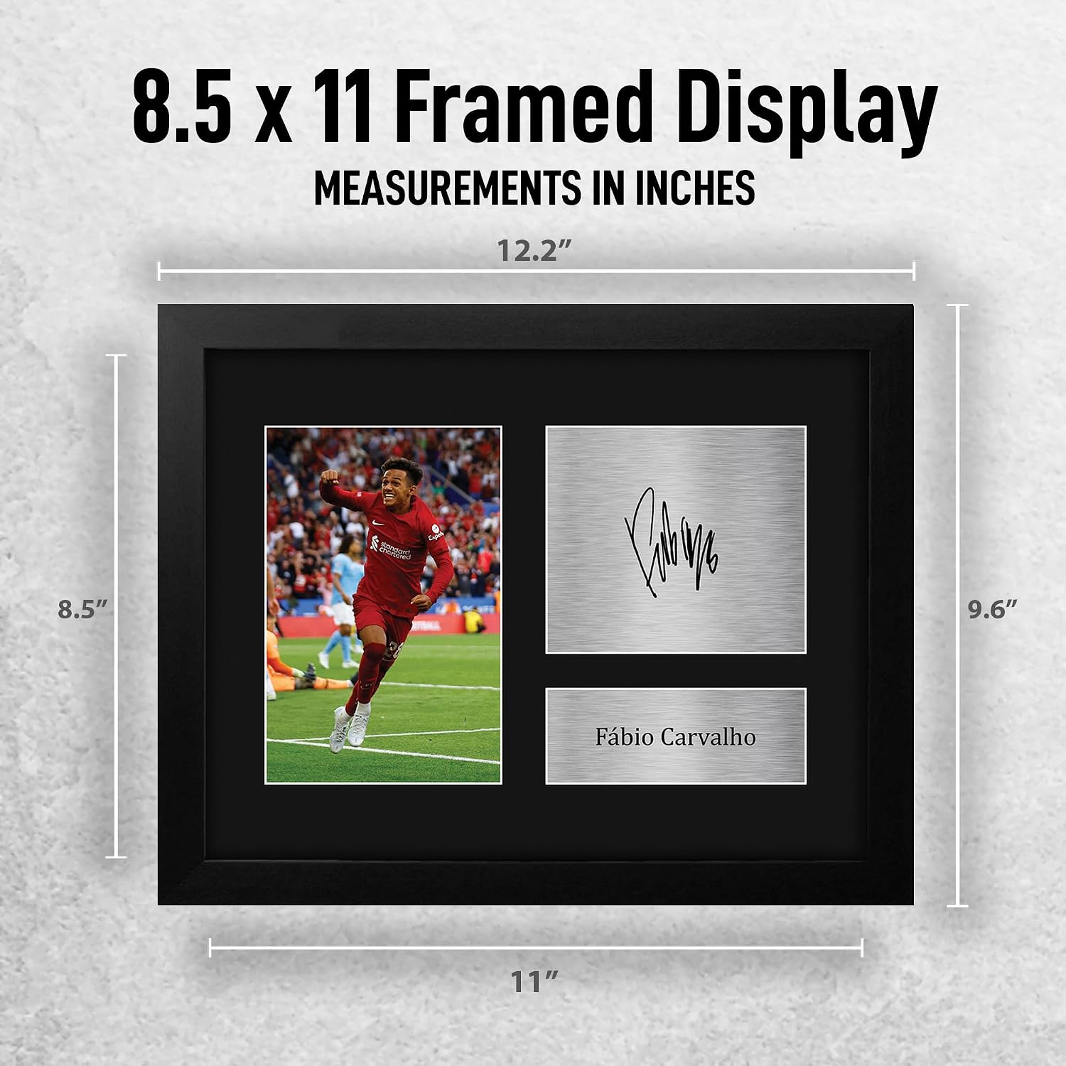 HWC Trading Fabio Carvalho Liverpool Gifts Printed Signed Autograph Picture for Soccer Fans and Supporters - US Letter Framed (ID-007835)