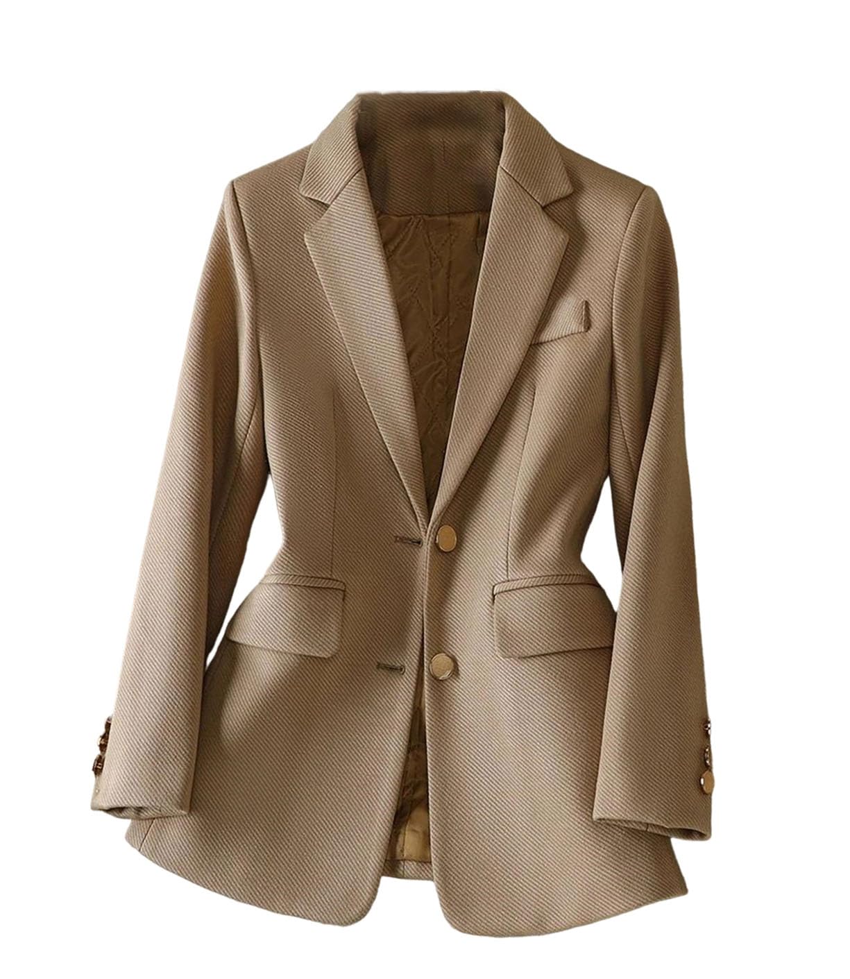 Women Lapel Versatile Blazer Long Sleeve Business Slim Jacket Elegant Party Solid Coat