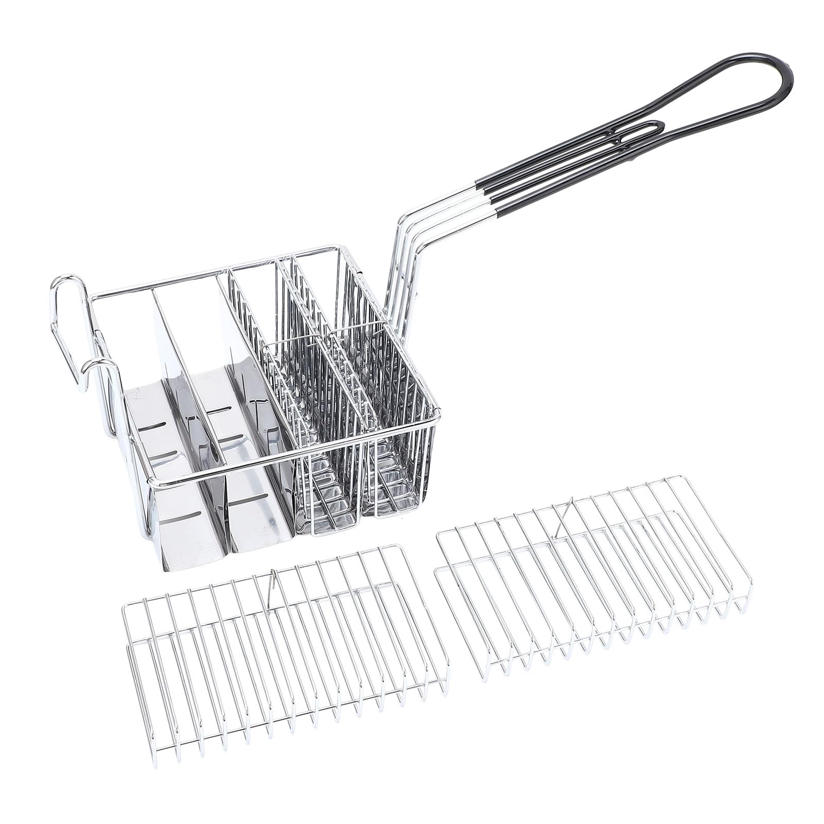 Focket Canasta de Freidora de Taco de Forma u, Soporte de Tacos de Acero Inoxidable con de Agarre para Restaurante de Cocina