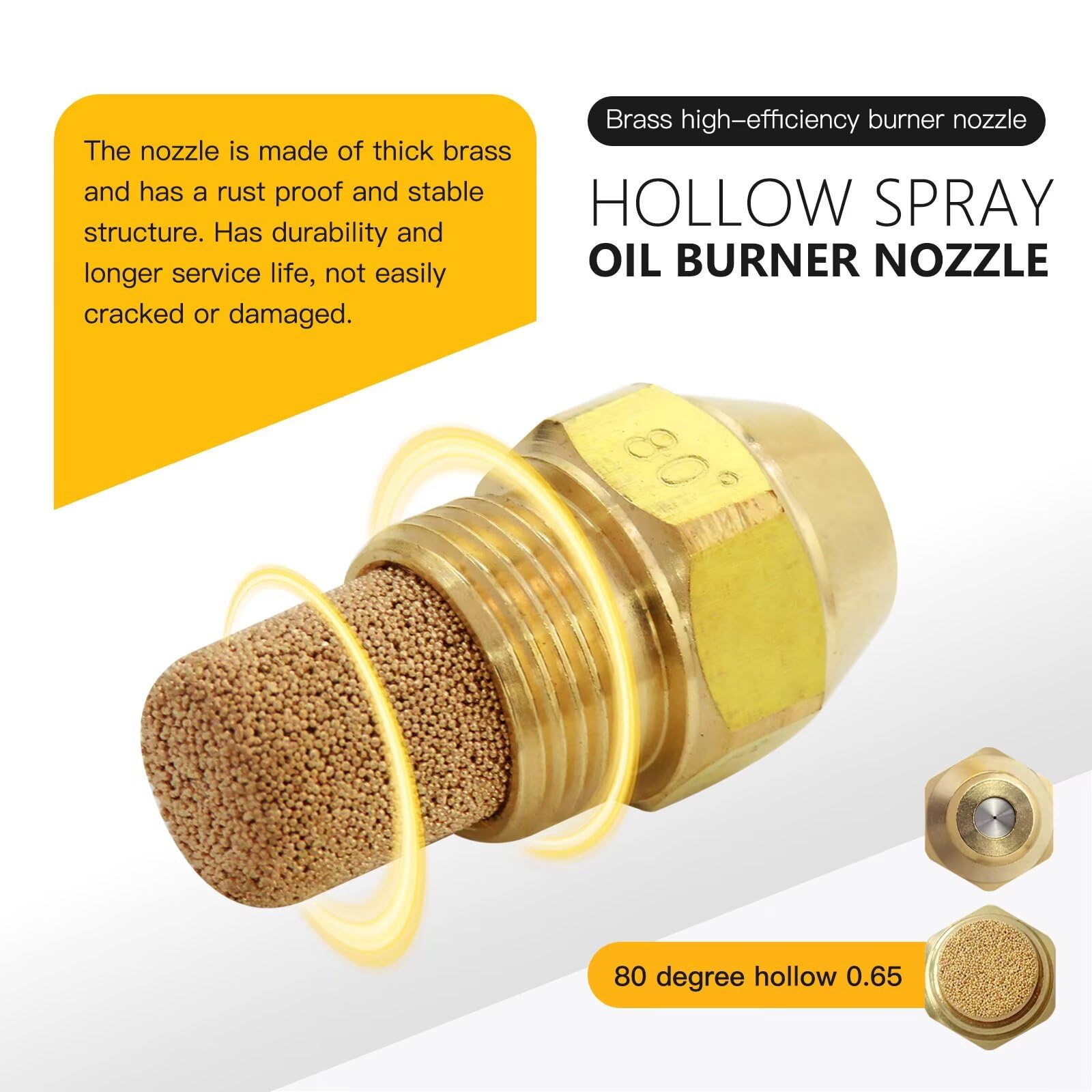 .65 80 Solid Spray Nozzle w/Fine Sintered Filter for Delavan