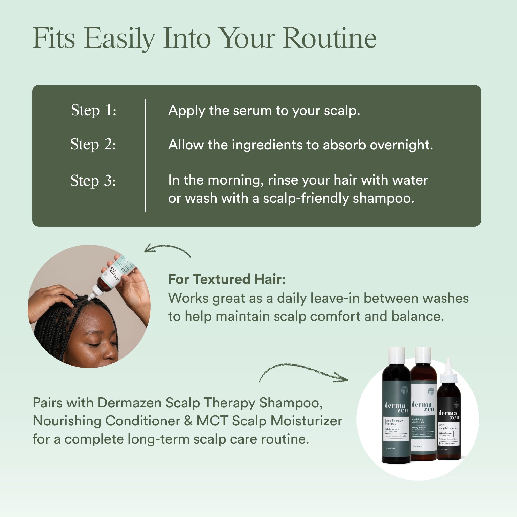 Dermazen Overnight Calming Serum for Flaky, Itchy Scalp & Skin 4oz