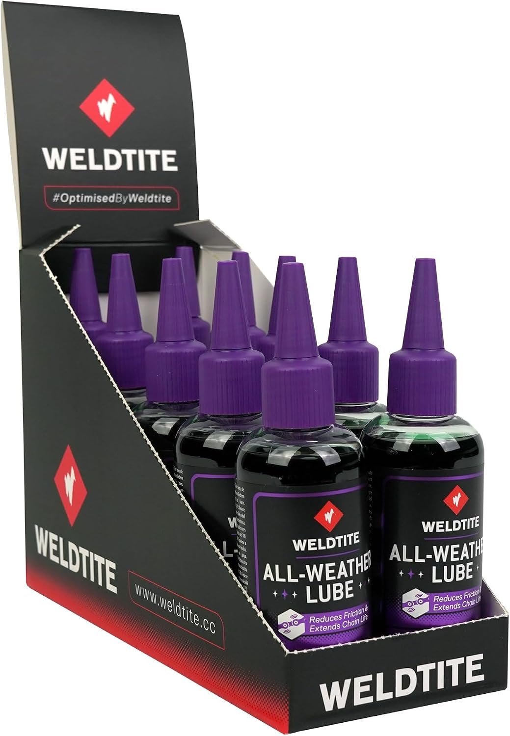 WELDTITE All-Weather Lube for Bike Chains, 3.38 Fl oz | High Performance Lubrication with Surface Protector, All-Weather, Reduces Friction, Extends Chain Life, PTFE Free, Anti Wear