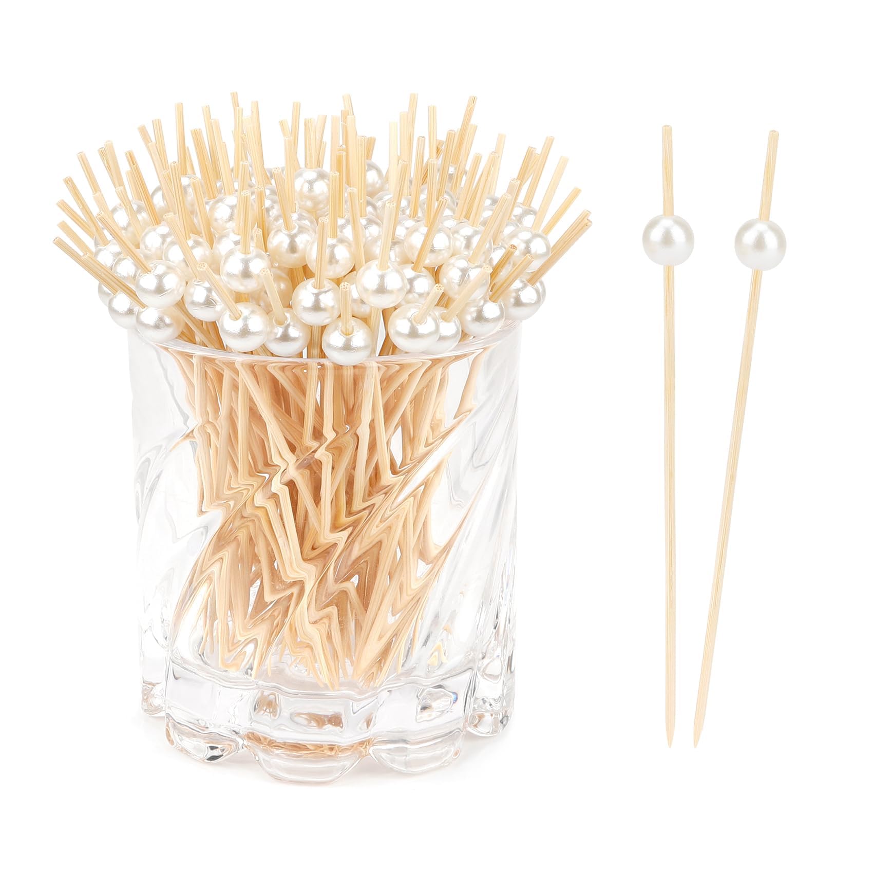 Cocktail Picks Flavored Food Picks Cocktail Toothpicks Wood 150pcs Bamboo Toothpicks Party Favors White Long Toothpicks Fancy Toothpicks For Appetizers 4.7in Accessories Skewers for Appetizers