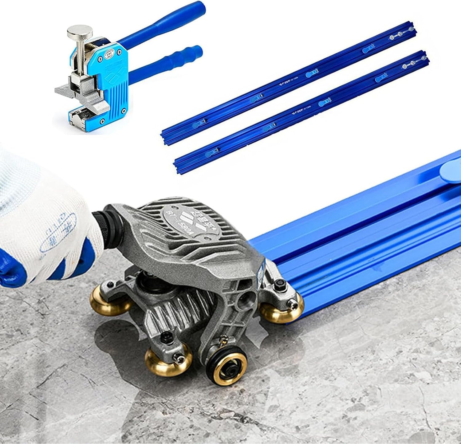Manual Tile Cutter for Large Format Porcelain and Ceramic Tiles with Suction Cups and Tools,2.3M