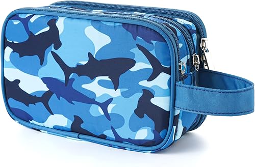 Neceser infantil para niñas y niños, azul, (Shark Blue)