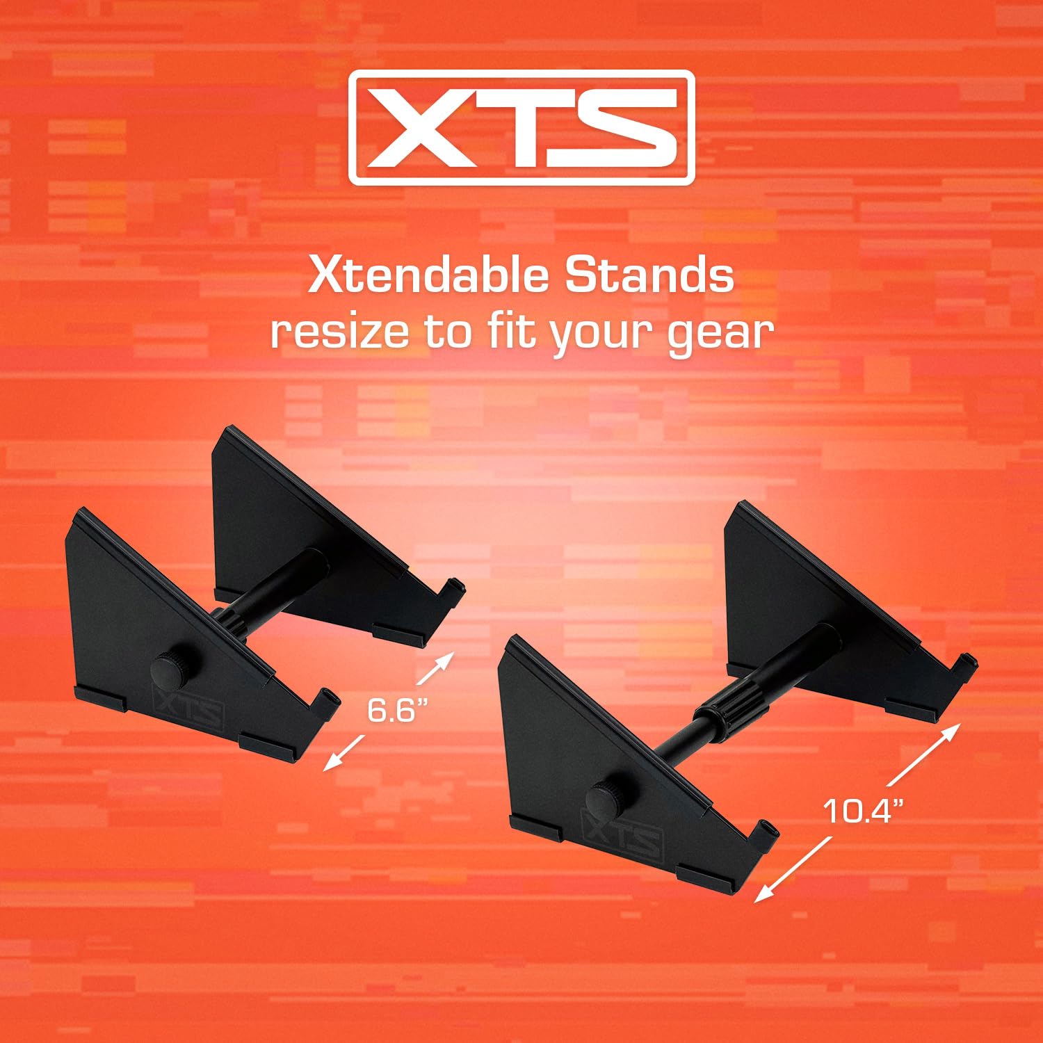 XTS Stand Small, soporte (soporte de sobremesa estable y portátil para pedales, sintetizadores, con anchura ajustable de 16,76 cm a 26,42 cm, ángulo de inclinación de 30 grados)