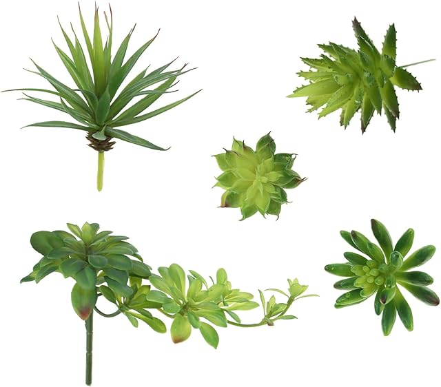 LJY Pack of 5 Assorted Artificial Mixed Flower Arrangements Accent Unpotted Small Plants Set