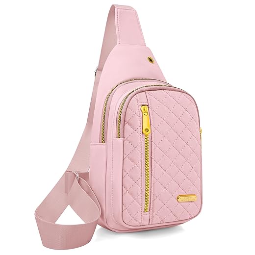 Aisijimo Small Sling Bag For Women Men Casual Crossbody Sling Backpack (Pink)