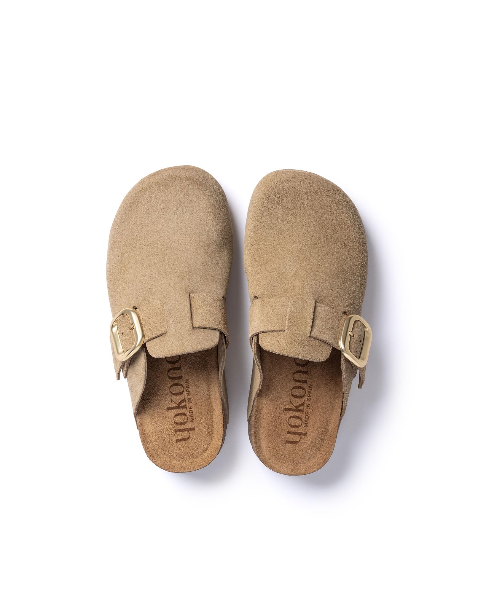 Yokono Zueco Plataforma WIWI-264 MARRÓN Claro | Zapatos Mujer Primavera-Verano | Piel Vacuna Serraje | 4 CM