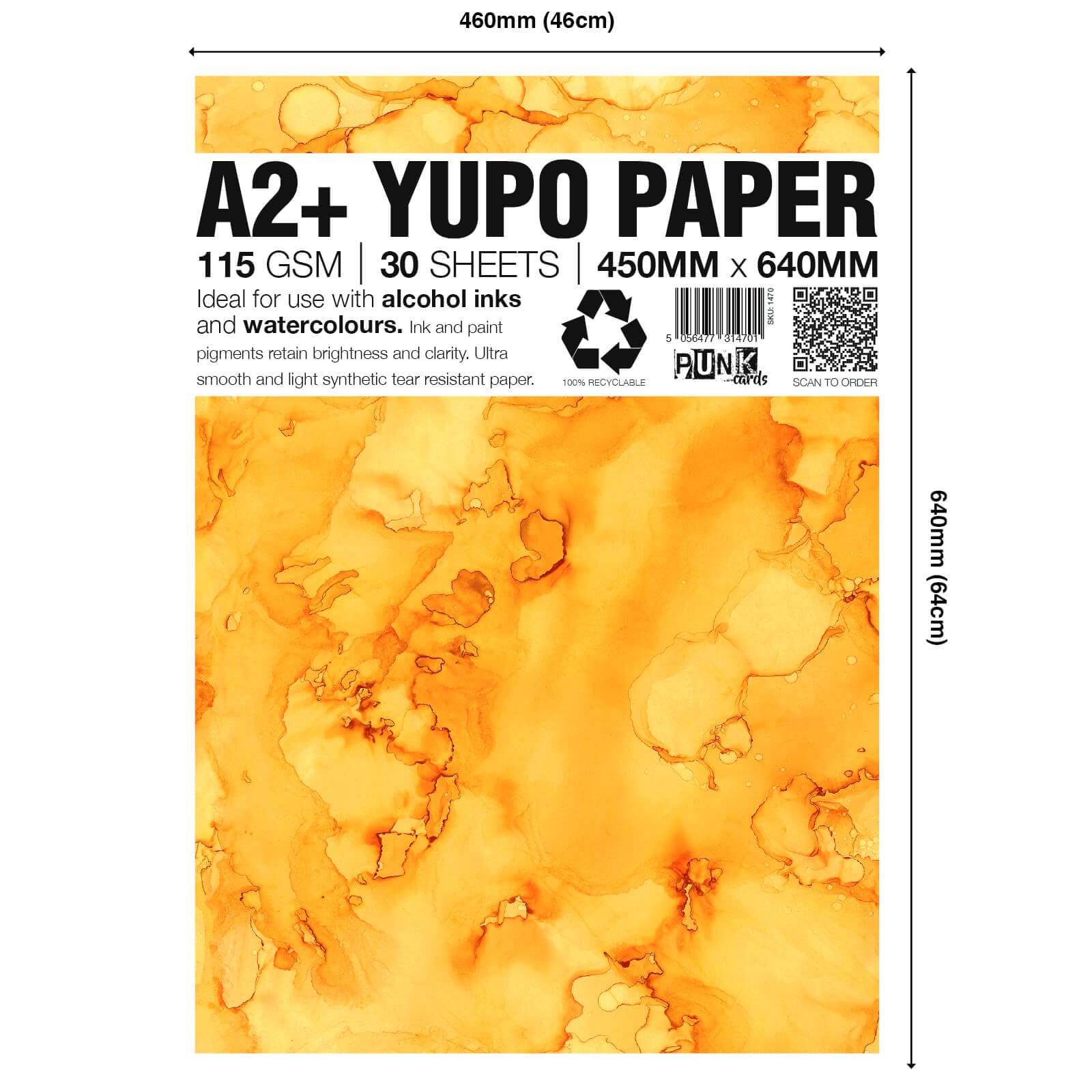 Amazon | Punkcards - ユポ紙 - アルコールインク - ユポ紙 A2