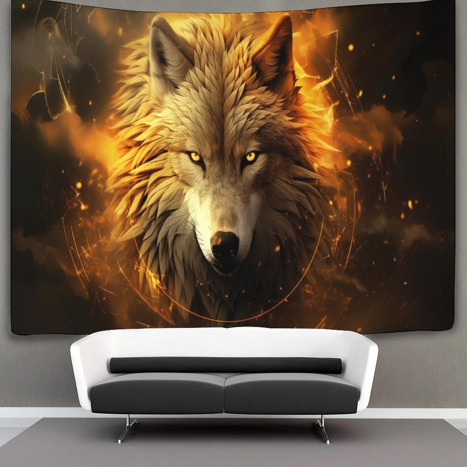 kaiyun Fiery Wolf Tapestry Animal Wall Hanging Bedroom Home Decor 180cmx230cm