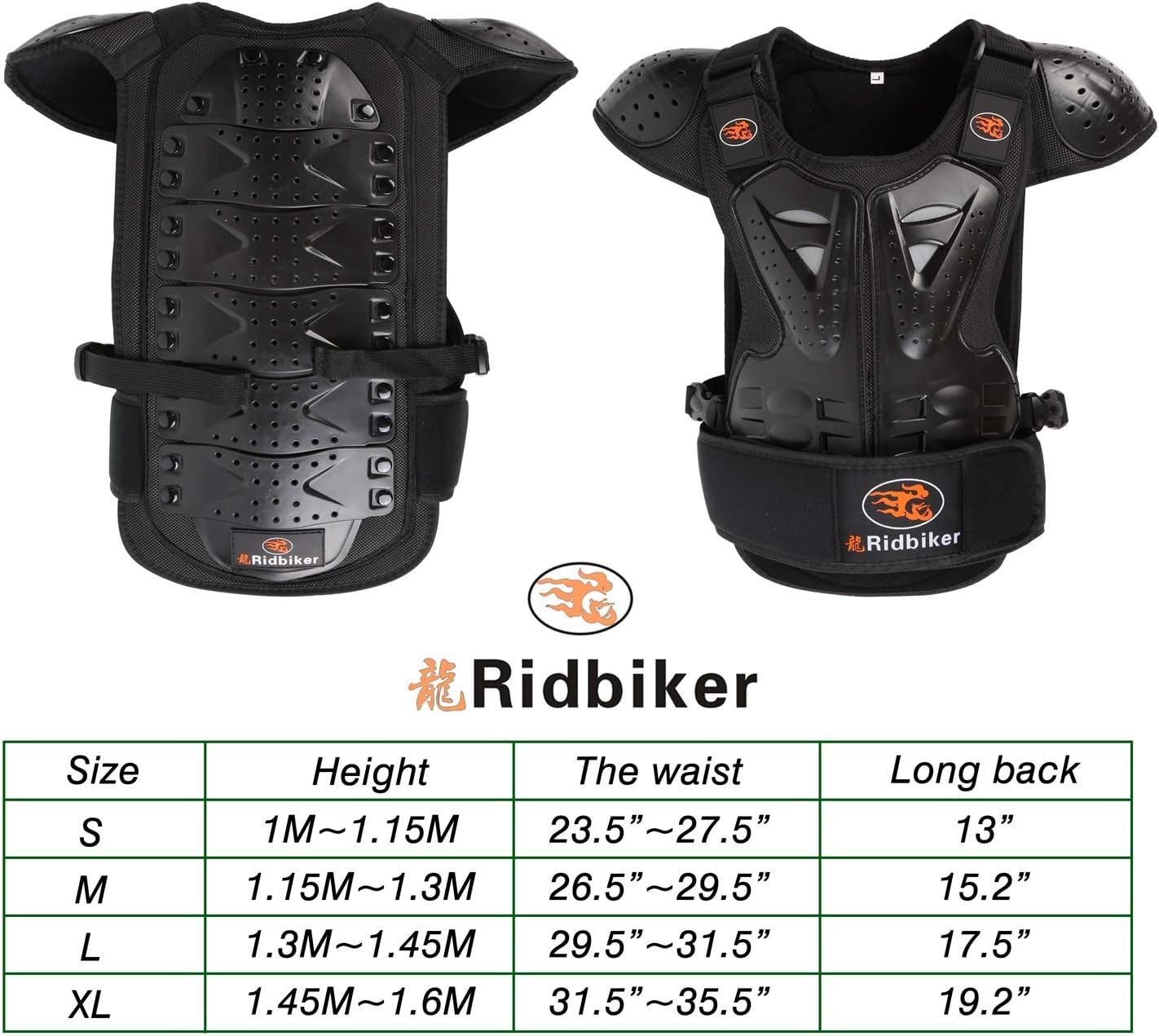 RIDBIKER Kids Motorcycle Armor Suit Dirt Bike Chest Spine Protecto