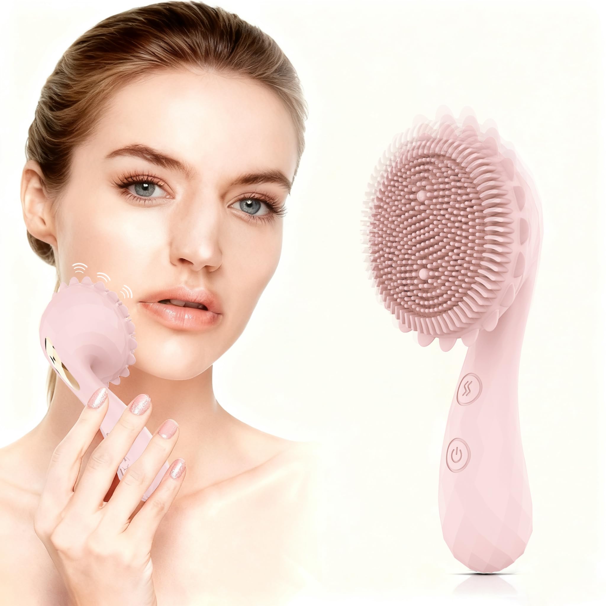Sunflower-Shaped Electric Powerful Facial Massager Cordless Handheld Massage Brush Tool Multifunctional Portable Eye Jaw Finger and Body Massager