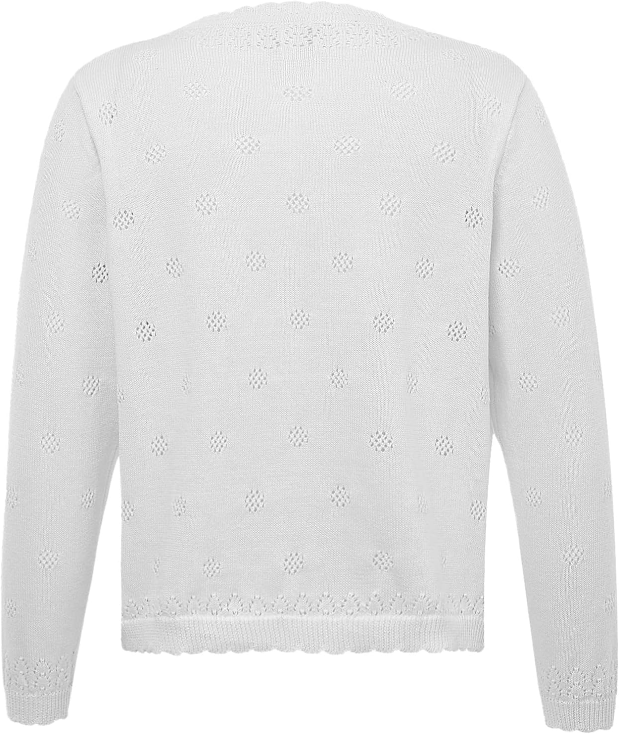 Agoky Kids Girls Long Sleeve Lace Flower Closure Knit Bolero Shrug Short Cardigan Sweater