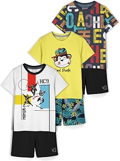 HELLCAT Boys Dress Clothing Set Combo with Tshirts & Shorts - Pack 3 Price In India