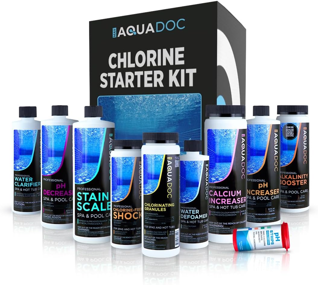 - Hot Tub Chemicals Starter Kit - Chlorine Spa Starter Kit Chemicals for Hot Tub - Convenient Hot Tub Starter Kit & ph Control Kit - Effective Chlorine pH Balancer & Inflatable Hot Tub Chemical Kit