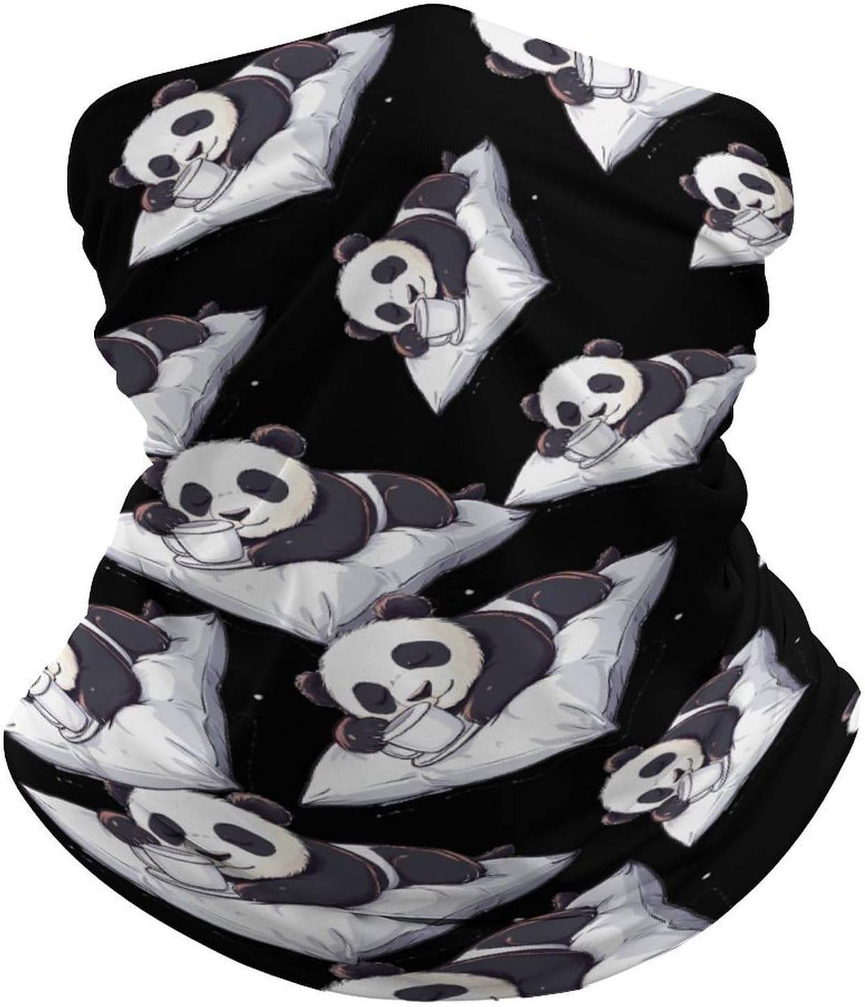 Panda Bear Animal Sleep Face Cover Neck Gaiters for Men Women Sun Protection Mask Scarf Hiking Bandana