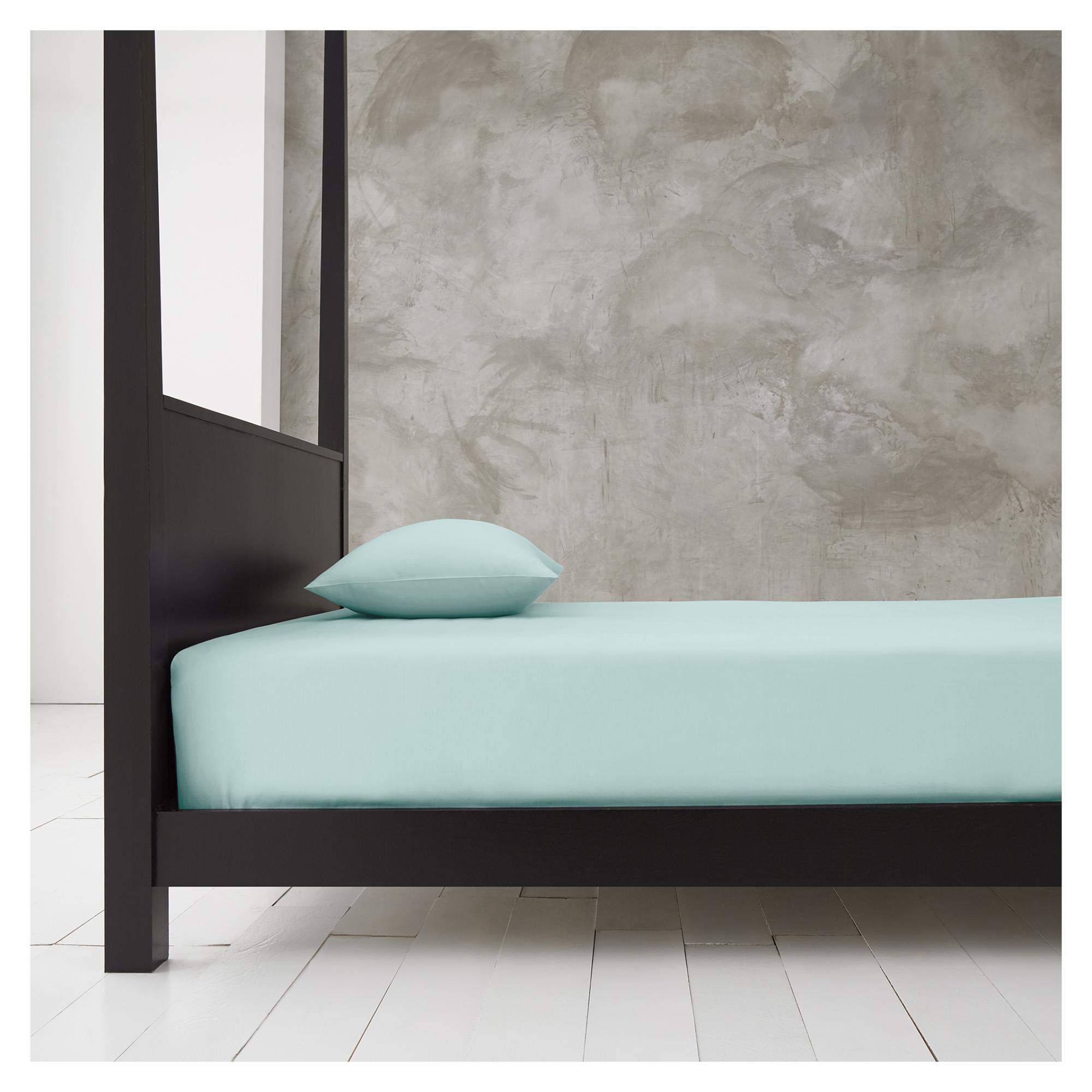 GC GAVENO CAVAILIA 100% Poly Cotton King Size Fitted Sheets | Easy Care Soft 100% Pollycotton Fabric Non Iron | Shrinkage And Fade Resistant Extra Deep Fitted Bedsheet (152 cm x 203 cm) | Aqua