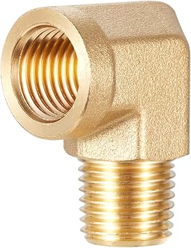 90 Degree Street Elbow,1/4 inch NPT Male x 1/4 inch NPT Female Brass Tube Pipe Fitting Connector 2pcs