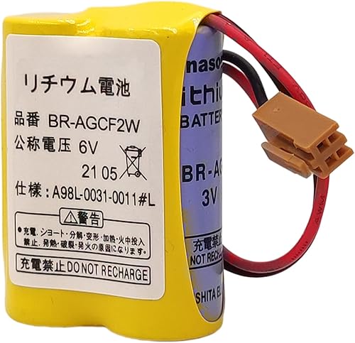 Miniatura 3 de Paquete de 20 baterías de litio PLC de 2200 mAh BR-AGCF2W 6V A98L-0031-0011 con enchufe marrón para alimentación de reserva FANUC, A98L-0031-0011#L
