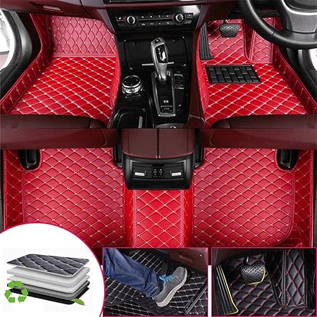 Amazon 車のフロアマット に適しています 日産エクストレイル For Nissan X Trail 08 13 カーマット カーレザーフロアマット すべて囲まれている フロアマット 滑り止赤 フロアマット 車 バイク