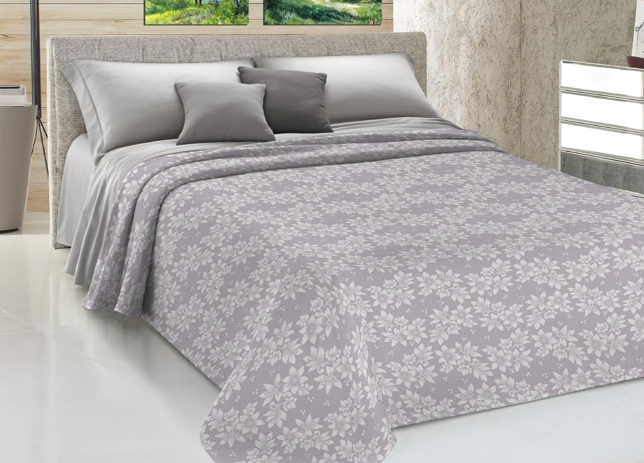 SOFFICIOSO Copriletto Estivo Fresco Tessuto Piquet Leggero Puro Cotone Linea Sonia MOD. Olivia Matrimoniale Beige