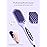 LANDOT Hair Straightener Brush for Damaged Hair - Keratin & Argan Oil Coated Bristles, Ionic Ceramic Straightening Brush to Reduce Frizz & Nourish Hair, Dual Voltage, 12 Temp 250-450F, Purple