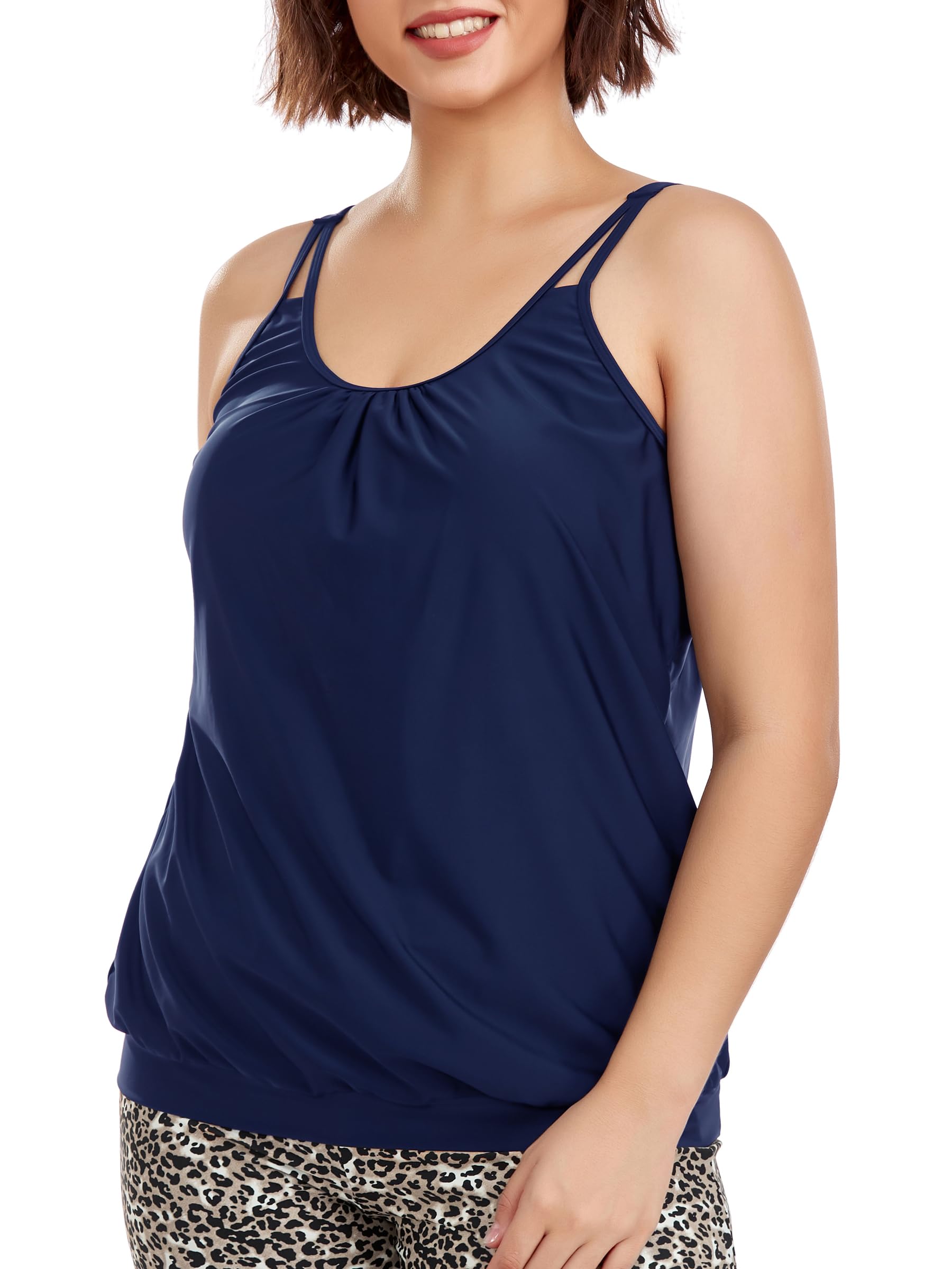 Ocean Blues Damski top tankini plus size tylko luźny krój bluzka tankini strój kąpielowy top