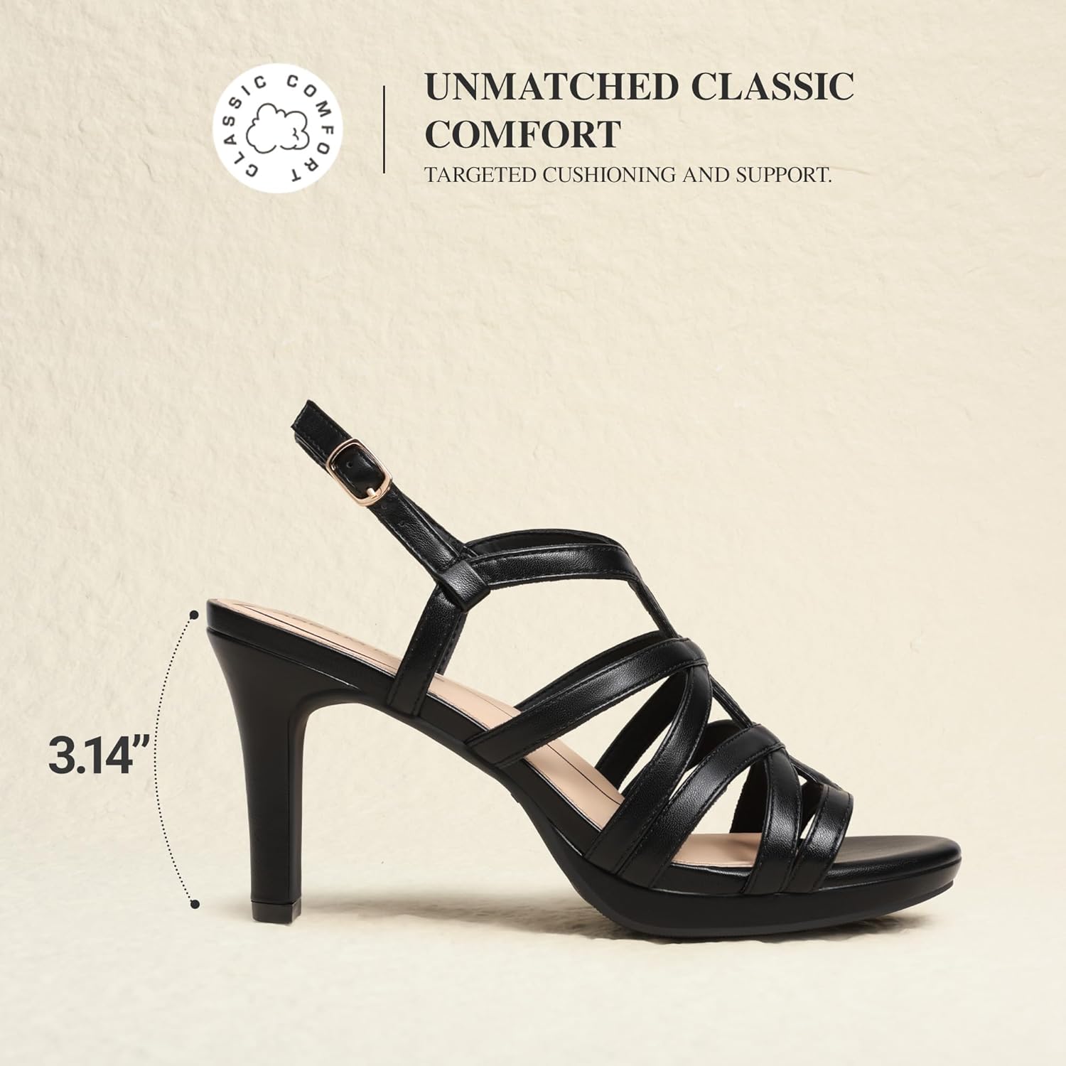 DREAM PAIRS Women's Strappy Stiletto High Heels Round Toe Ankle Strap Dress Shoes Platform Comfortable Heeled Sandals - Image 5