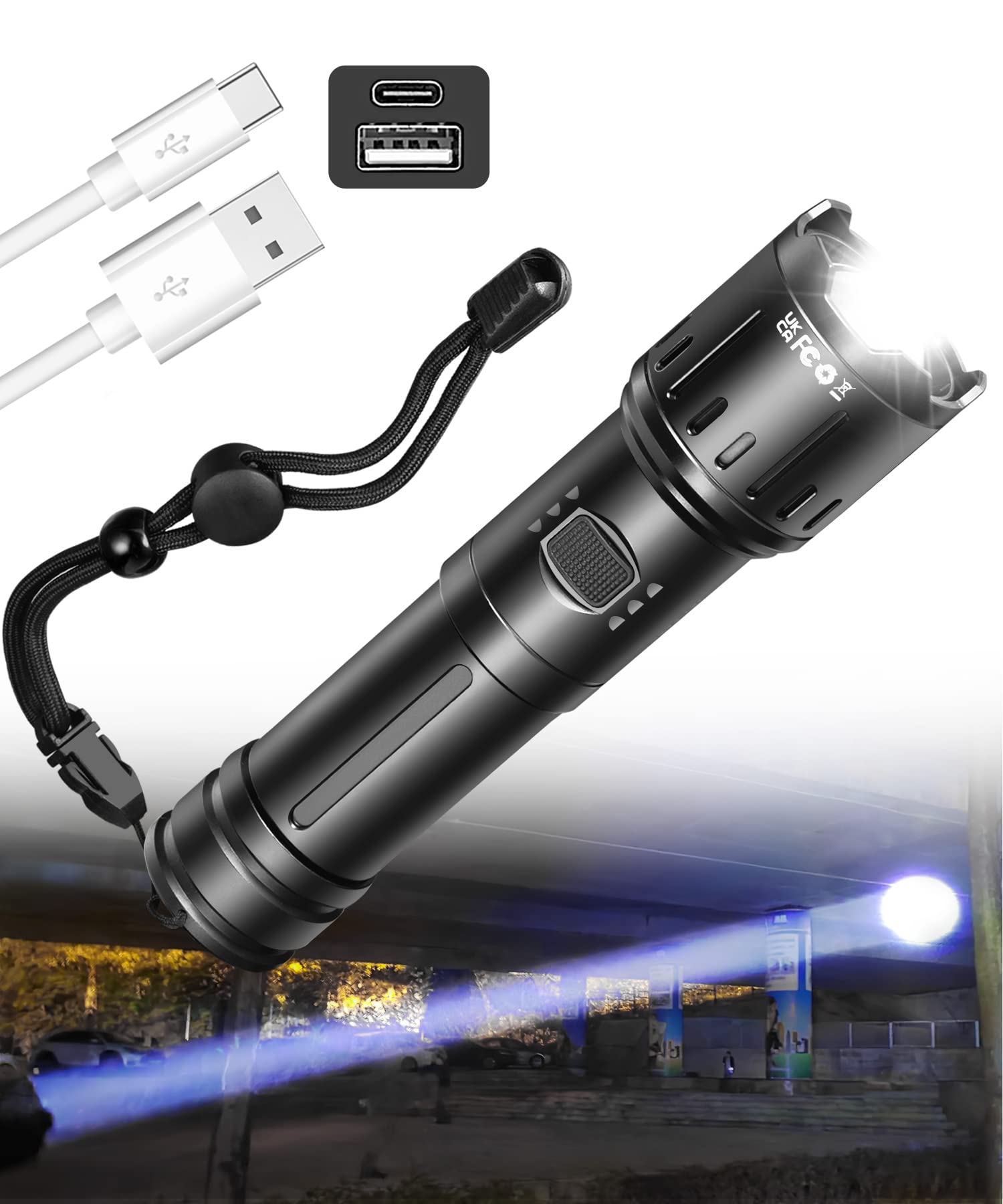 Buy JAYPARK Torches LED Super Bright, Rechargeable Torch 100000 lumens