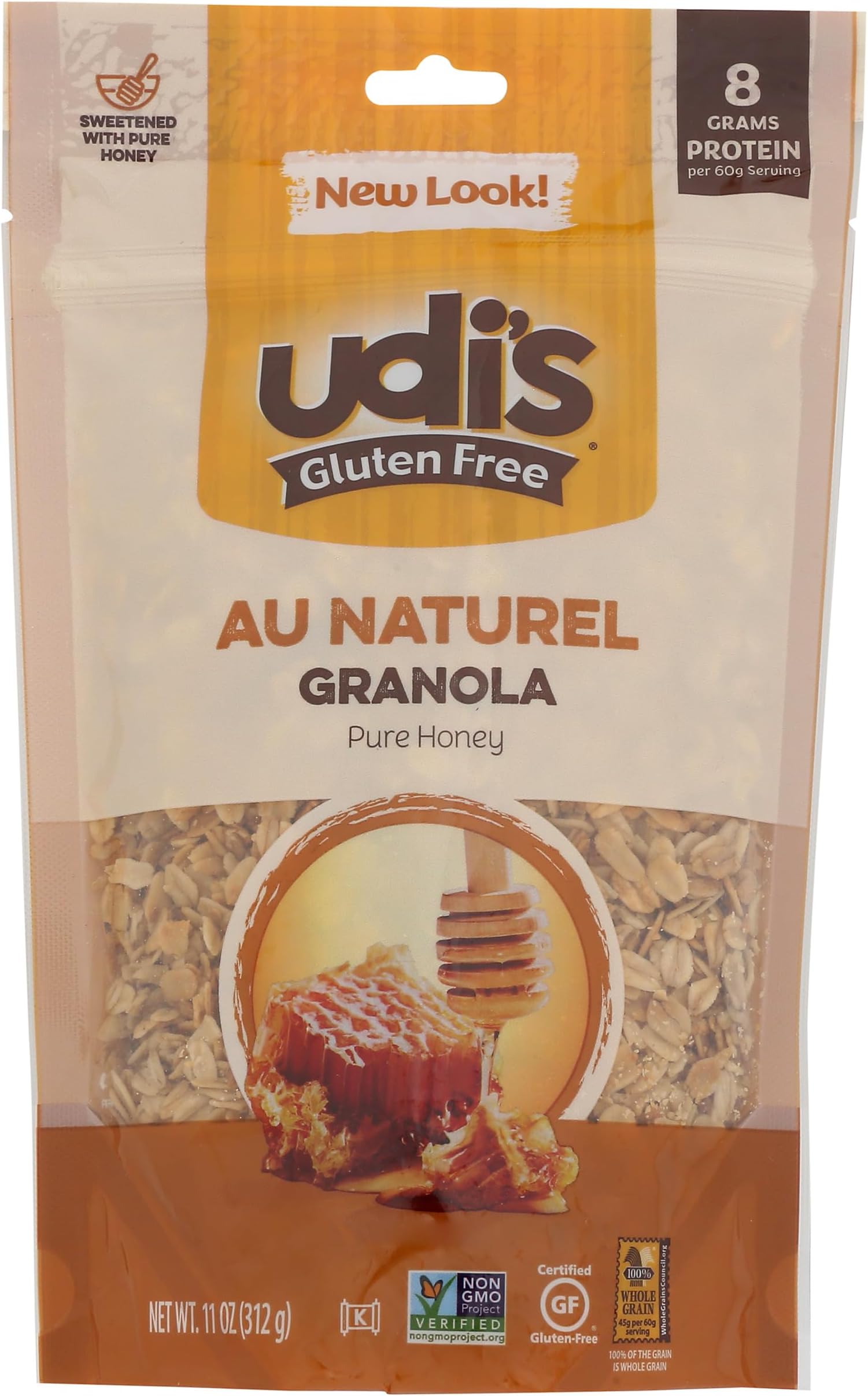 Gluten Free Au Naturel Granola, Dairy Free and Egg Free, Pure Honey , 11Ounce (Packaging May Vary)