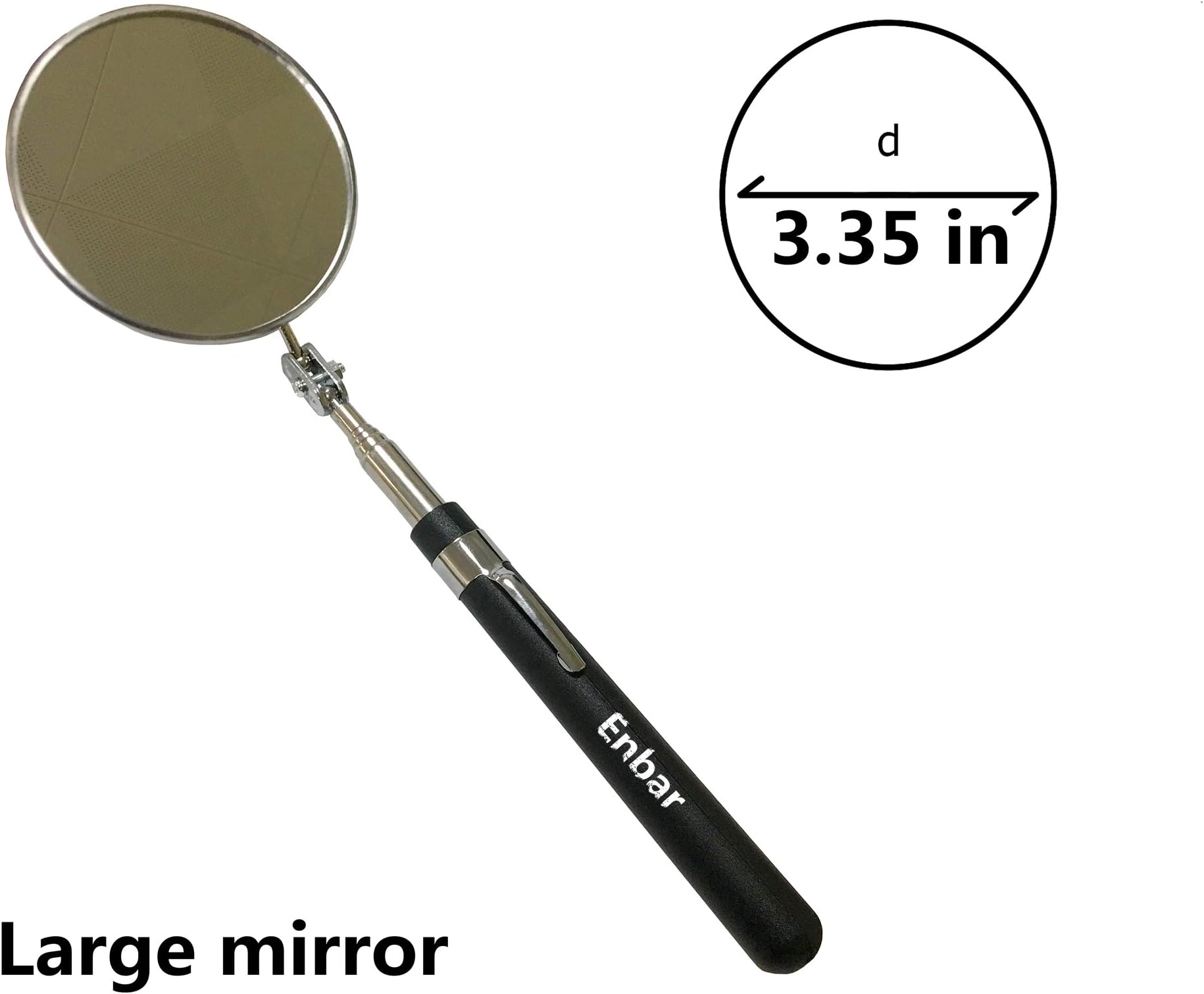 Enbar Telescopic lamp Inspection Mirror, 360 Rotating lamp Inspection Mirror, Mechanics Mirror, Inspection Mirror, car Inspection Mirror