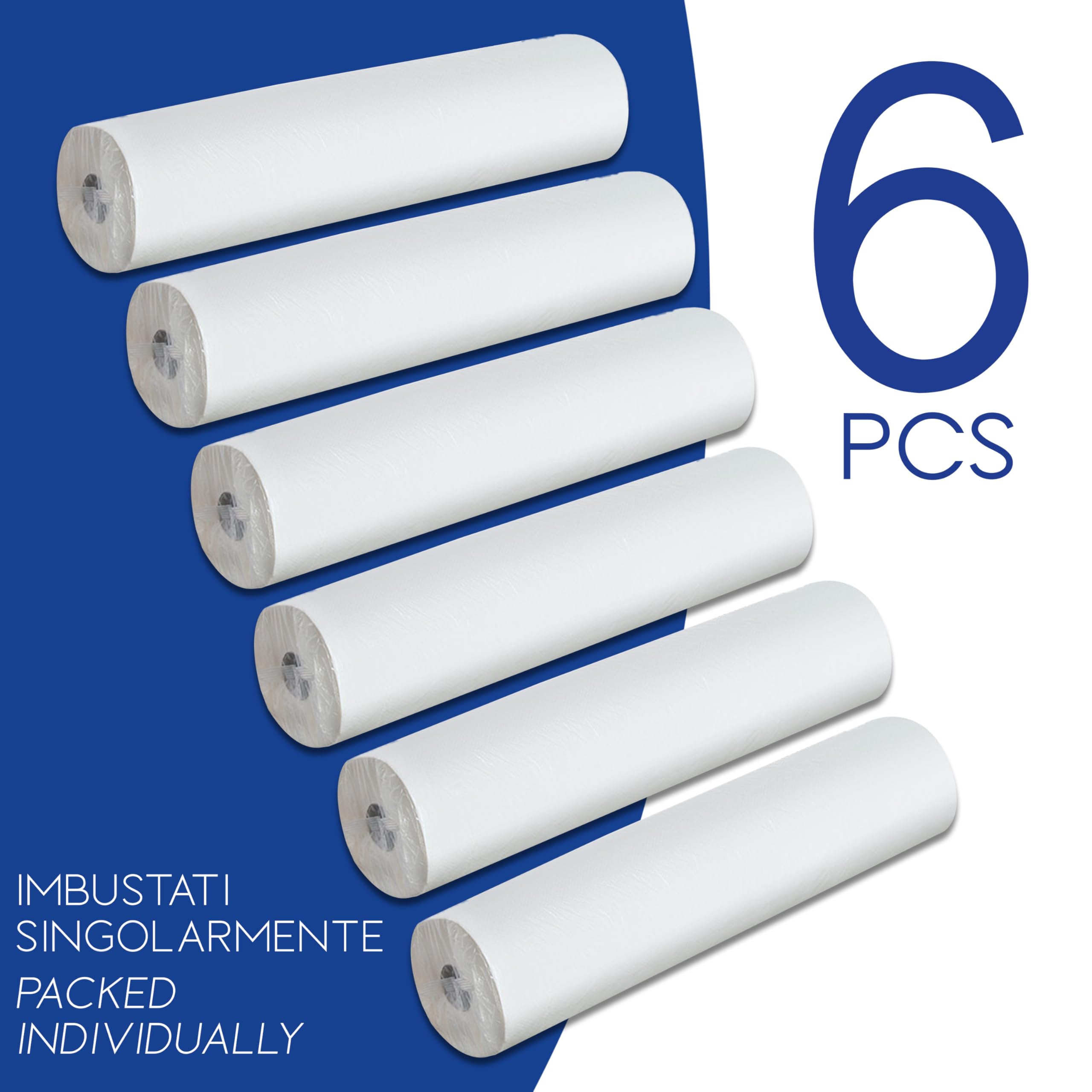 Celtex 6 Lenzuolini Medici in Carta 60 cm x 80 mt - Rotoli per Lettino Massaggi, Studio Medico, Estetista, Fisioterapista, Doppio Velo in Cellulosa Pura, Morbidi, Igienici, Resistenti (6 rotoli)