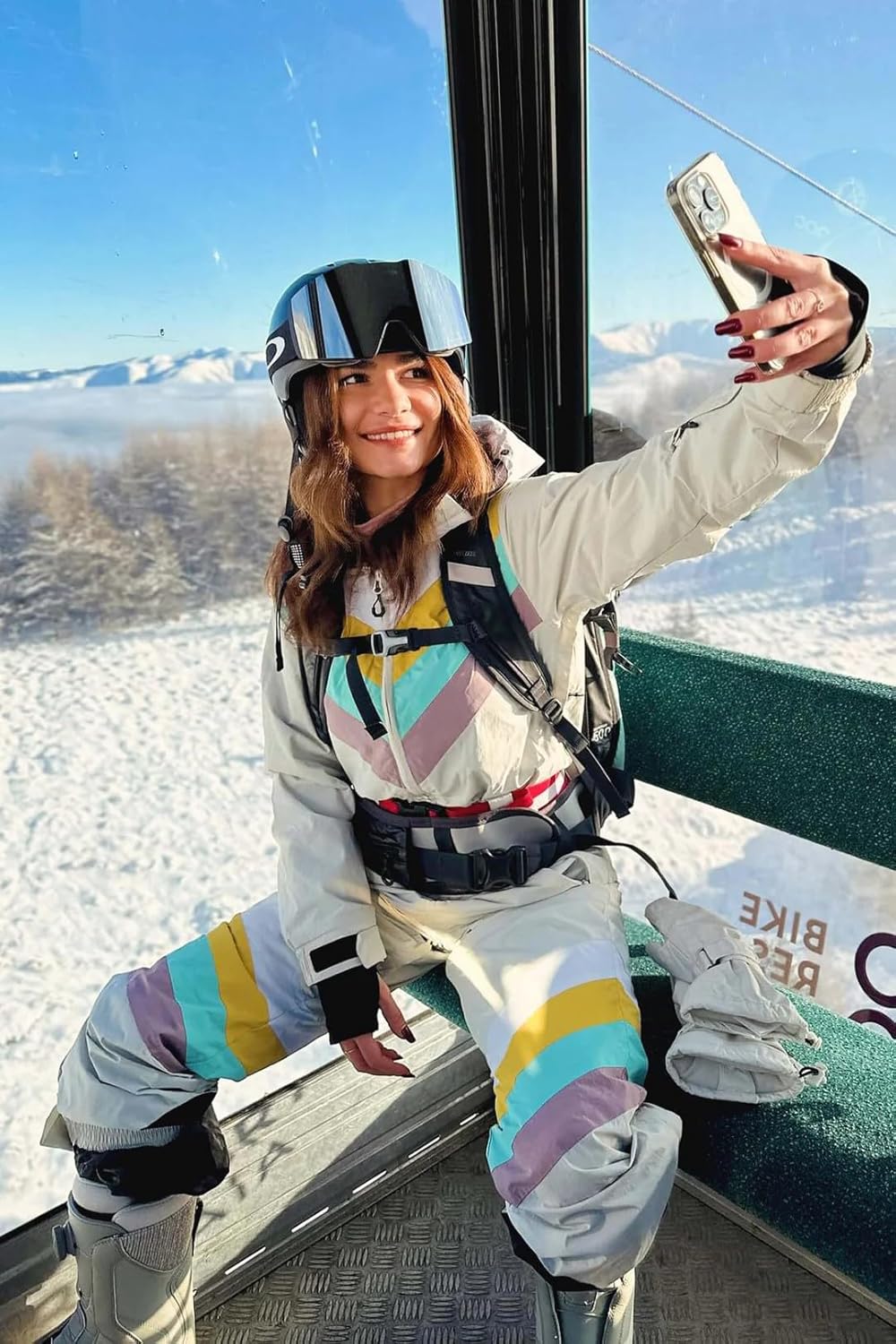 GSOU SNOW Ski Suit Women Snowsuit One Piece Snowboarding Waterproof Windproof Jumpsuit for Outdoor Sports - Image 4