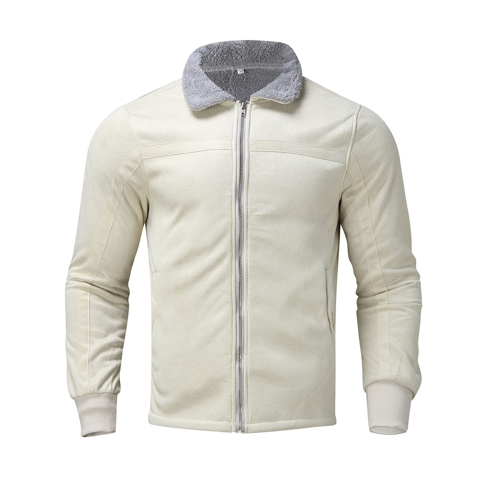Genérico Sudaderas Con Capucha Para Hombre Sudaderas Con Capucha Para Hombre Sudadera De Tejido Polar Pesado Cremallera Sudadera Polar Cálida De Invierno Peso Medio Cuello Redondo