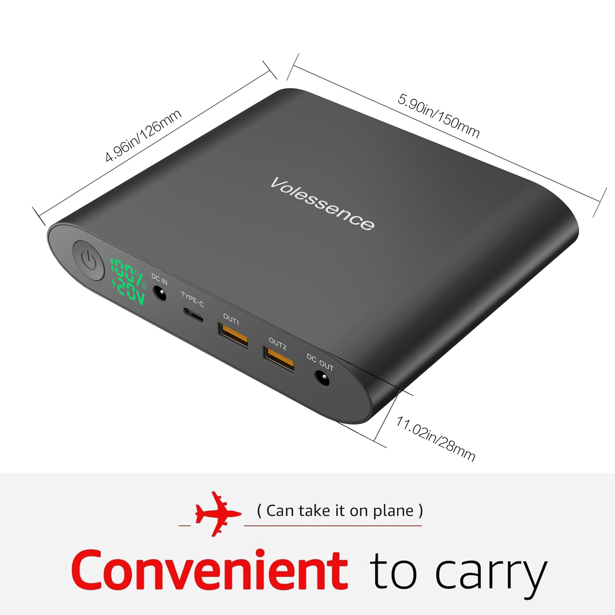 Przenośna ładowarka 25 000 mAh, szybkie ładowanie, laptop Power Bank z 4 portami (port DC + port U89 + podwójne USB) do laptopa, smartfona i tabletu
