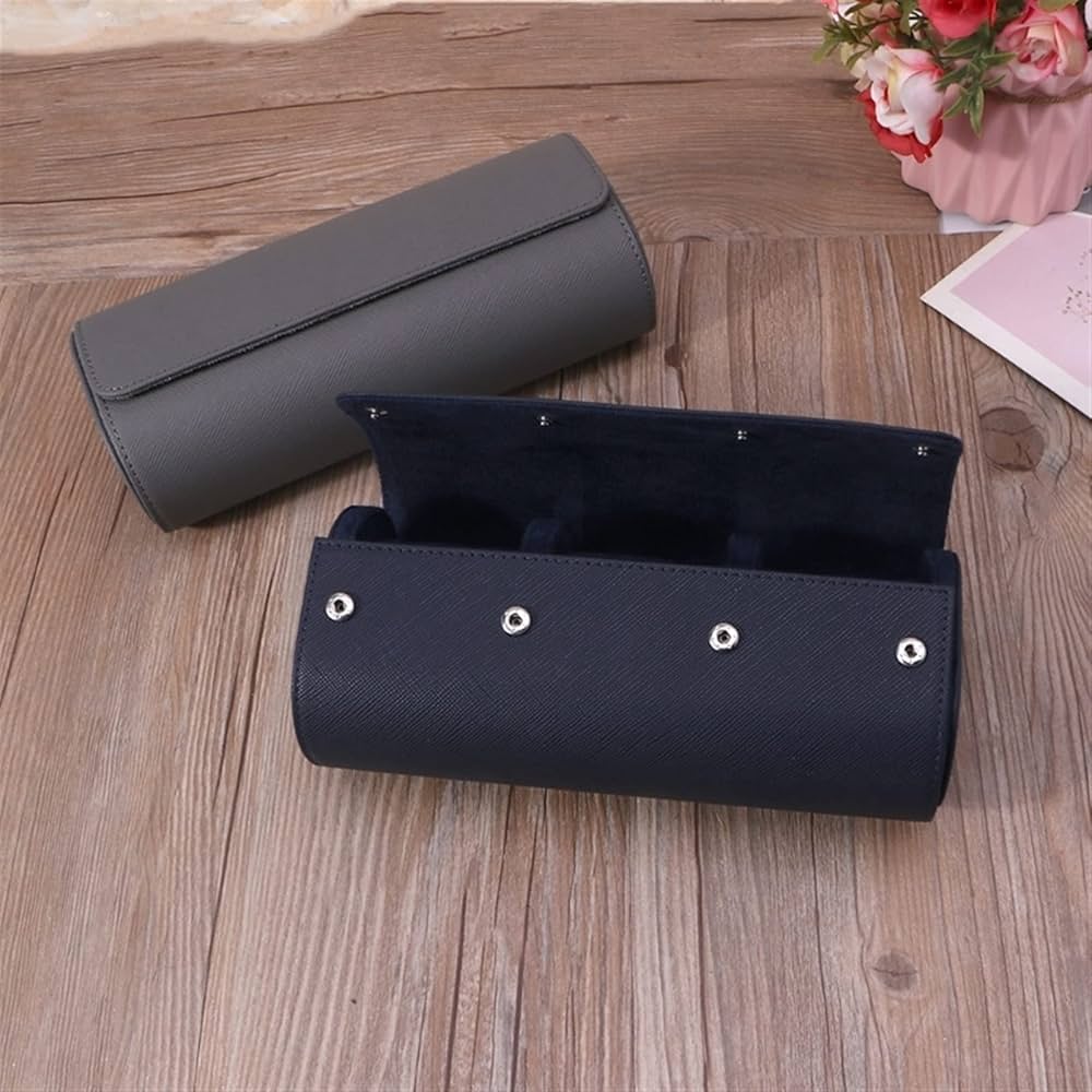 Scatola Di Orologio Portable Watch Box 3 Slot Viaggio Business Orologio Da Viaggio Custodia In Pelle Display Vintage Orologi Titoli Box Organizzatori Regalo For Gli Uomini Scatola Portagioielli Per Uo - Foto 8