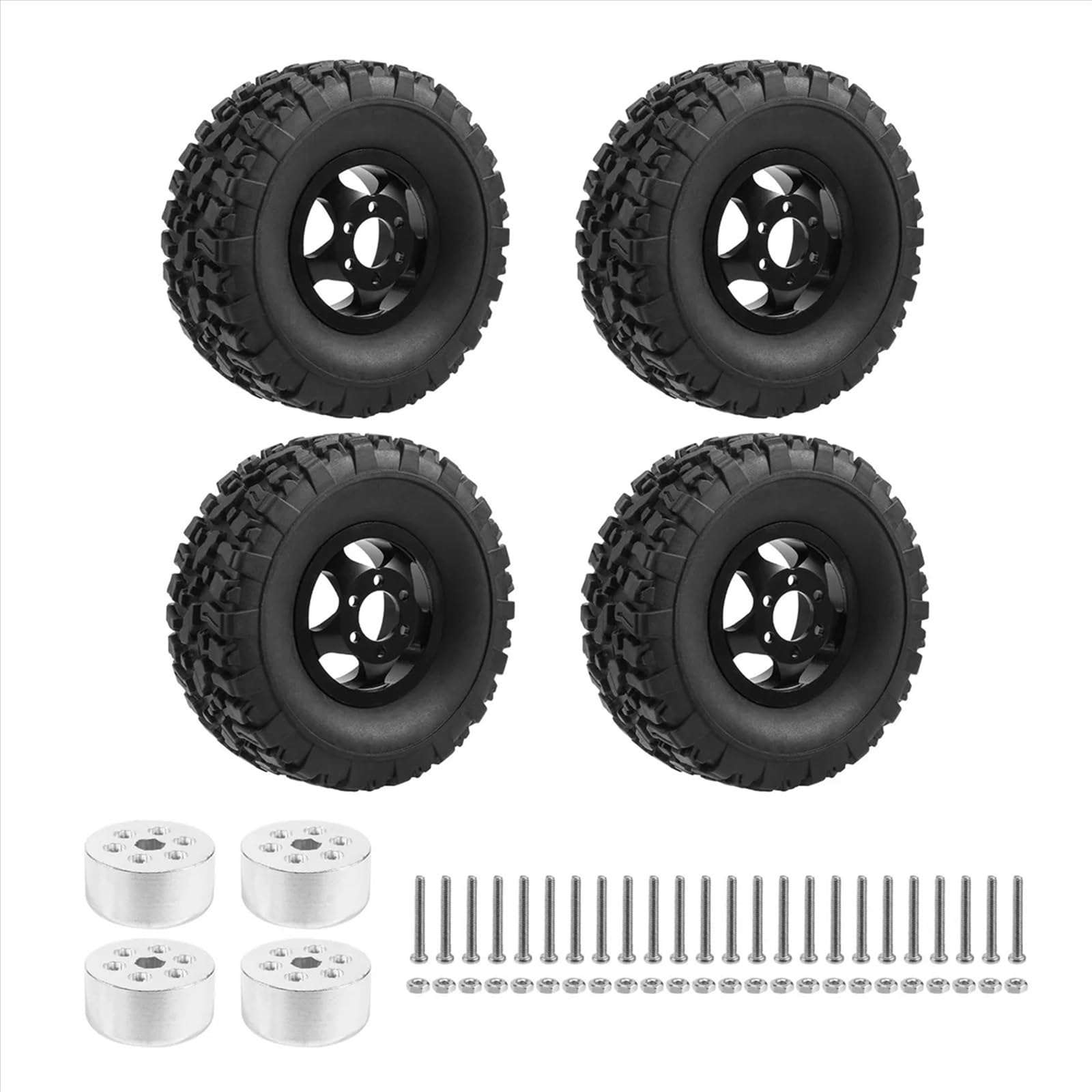 RC Car Pneumatico Ruota Compatibile con C14 per C24 C34 B14 B24 4WD Cerchione in Metallo con Pneumatico in Gomma Pneumatico 1/16 RC Camion Auto Parti di Aggiornamento Accessori