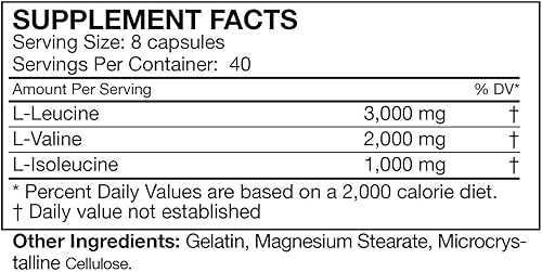 Miniatura 2 de MusclePharm Essentials BCAA Cápsulas aminoácidos optimizados de cadena ramificada 30 porciones 240 Cápsulas, FRUIT PUNCH, Sin sabor.