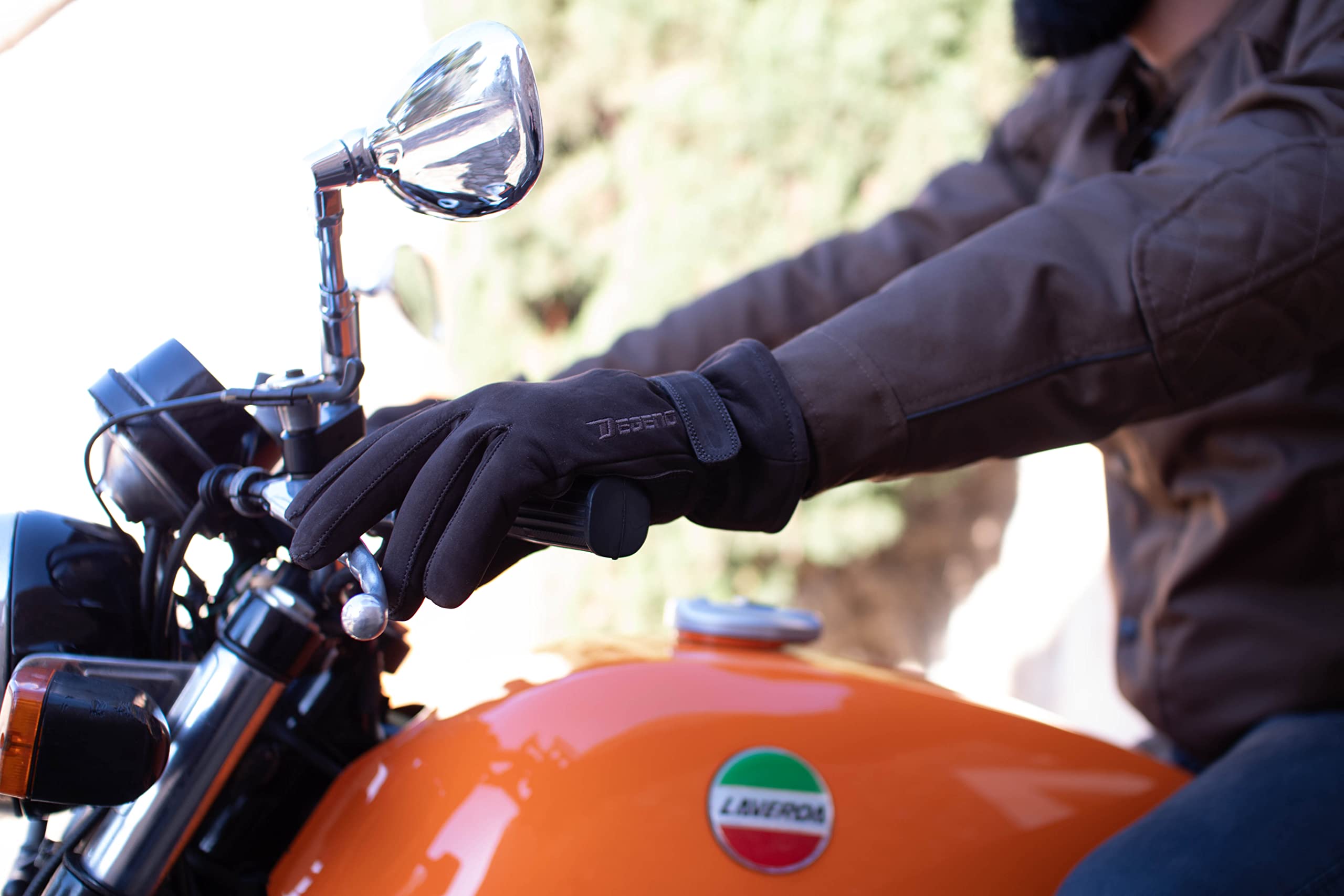 Fear | Guante de Moto Invierno Impermeable y Transpirable - Accesorio Vintage de 100% Piel Vaca con Inserción de Kevvlar en la Palma - Forro Invierno 3M y Protección Homologado CE